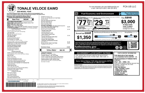 New 2024 Alfa Romeo Tonale Veloce for sale Sold at Alfa Romeo of Westport in Westport CT 06880 3