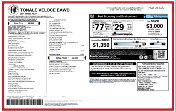 Used 2024 Alfa Romeo Tonale Veloce for sale $29,900 at Alfa Romeo of Westport in Westport CT 06880 24