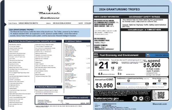 Used 2024 Maserati GranTurismo Trofeo for sale $123,900 at Alfa Romeo of Westport in Westport CT 06880 21