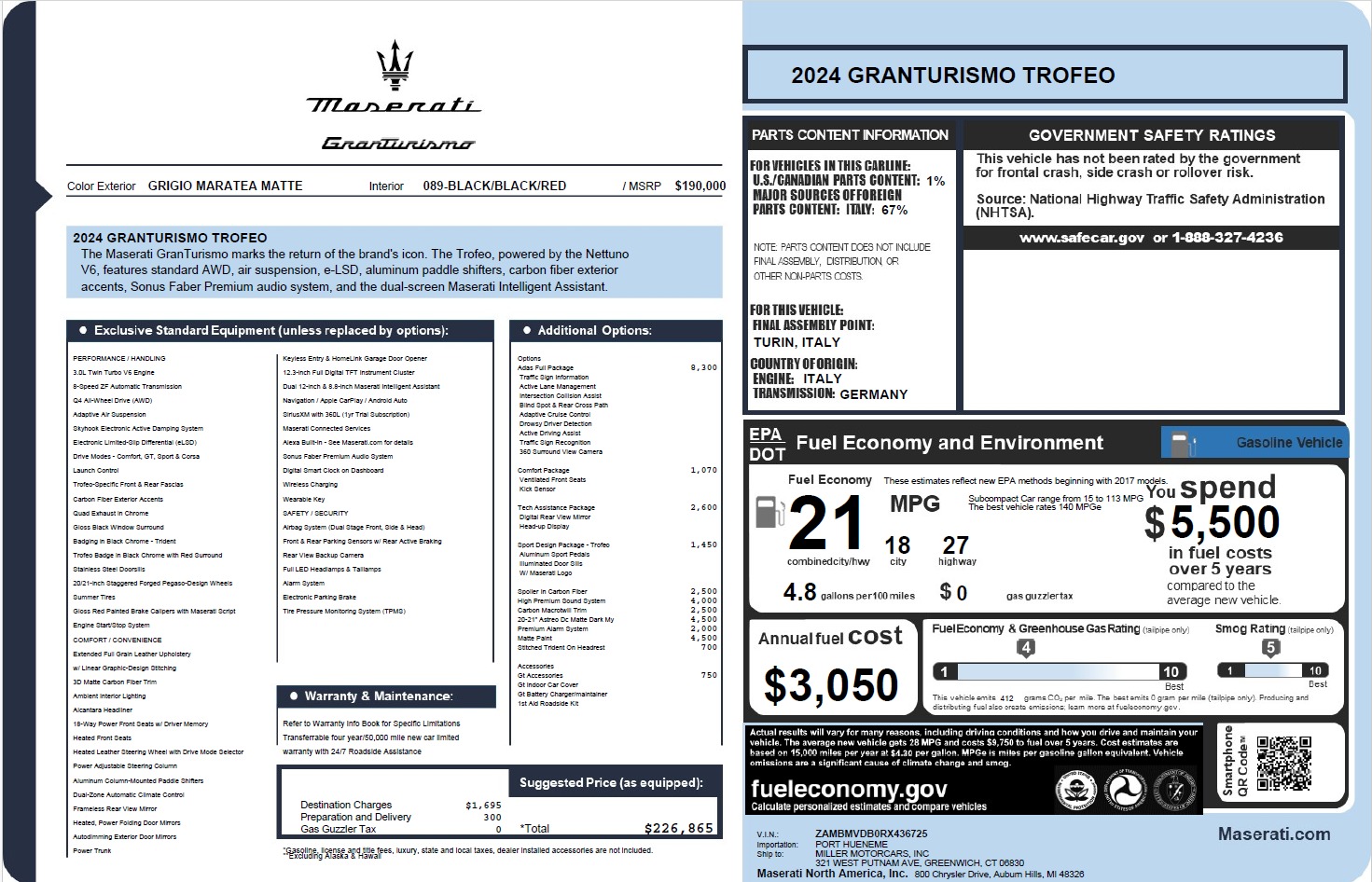 Used 2024 Maserati GranTurismo Trofeo for sale Call for price at Alfa Romeo of Westport in Westport CT 06880 1