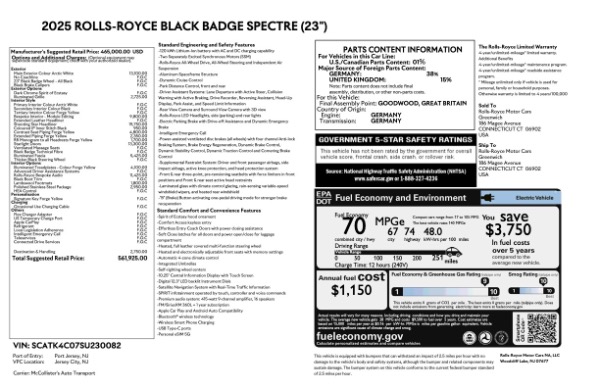 Used 2025 Rolls-Royce Black Badge Spectre for sale $459,900 at Alfa Romeo of Westport in Westport CT 06880 28
