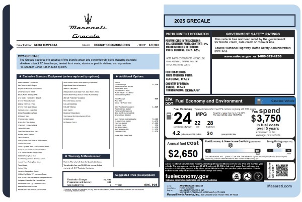New 2025 Maserati Grecale for sale $84,856 at Alfa Romeo of Westport in Westport CT 06880 24