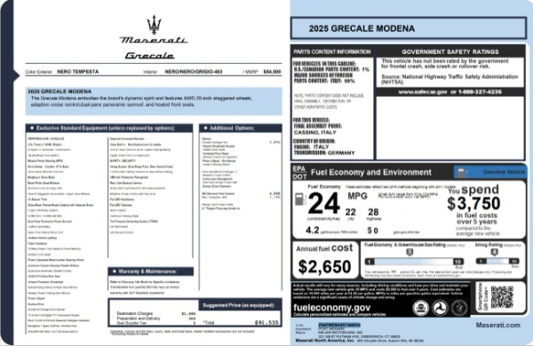 New 2025 Maserati Grecale Modena for sale $81,277 at Alfa Romeo of Westport in Westport CT 06880 27
