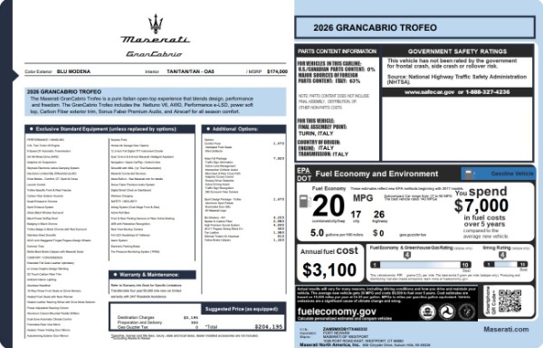 New 2026 Maserati GranCabrio Trofeo for sale $204,195 at Alfa Romeo of Westport in Westport CT 06880 25