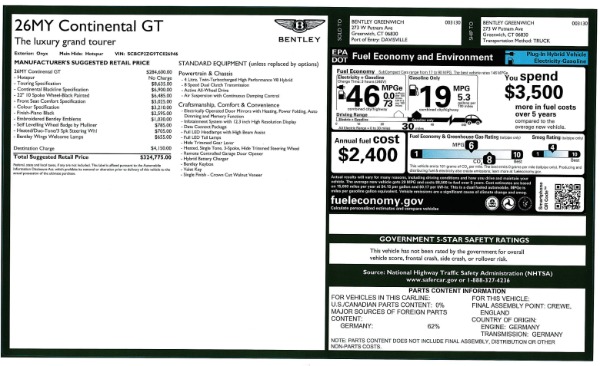 New 2026 Bentley Continental GT for sale Sold at Alfa Romeo of Westport in Westport CT 06880 25