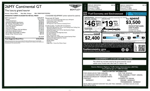 New 2026 Bentley Continental GT for sale $346,155 at Alfa Romeo of Westport in Westport CT 06880 26