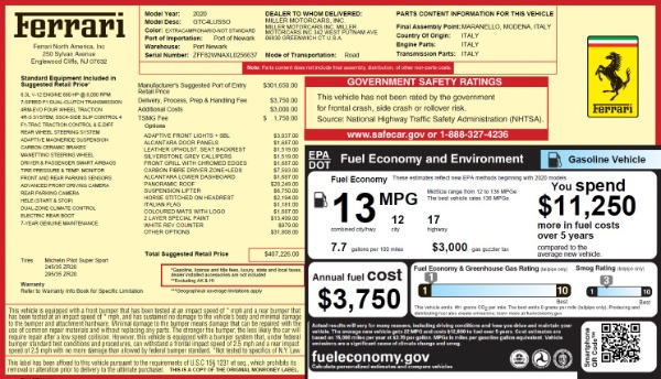 Used 2020 Ferrari GTC4Lusso for sale Sold at Alfa Romeo of Westport in Westport CT 06880 2