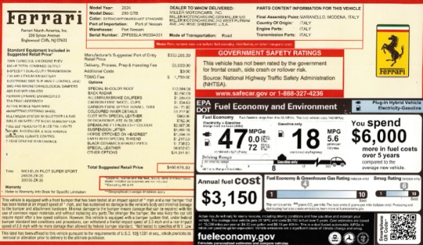 Used 2024 Ferrari 296 GTB for sale Sold at Alfa Romeo of Westport in Westport CT 06880 2