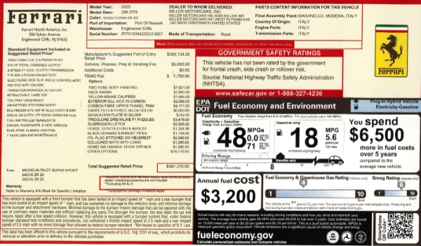 Used 2025 Ferrari 296 GTS for sale Sold at Alfa Romeo of Westport in Westport CT 06880 2