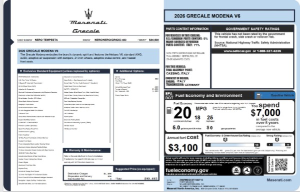 Used 2026 Maserati Grecale Modena V6 for sale $78,714 at Alfa Romeo of Westport in Westport CT 06880 25