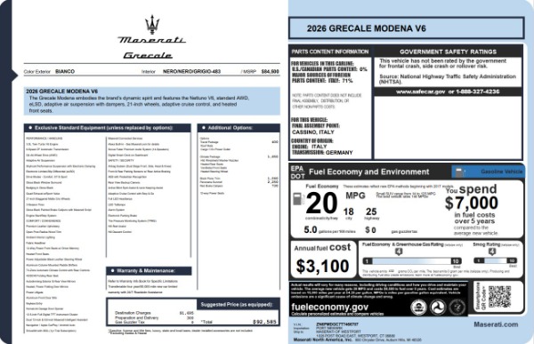 Used 2026 Maserati Grecale Modena for sale $80,555 at Alfa Romeo of Westport in Westport CT 06880 22