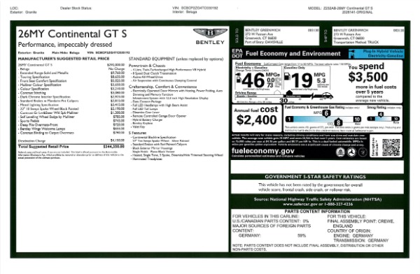 New 2026 Bentley Continental GT S for sale $344,350 at Alfa Romeo of Westport in Westport CT 06880 26
