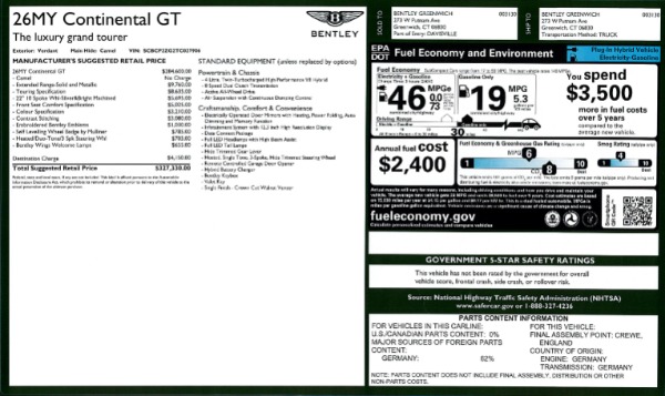 New 2026 Bentley Continental GT for sale Call for price at Alfa Romeo of Westport in Westport CT 06880 28