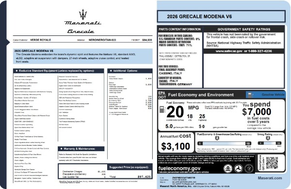 New 2026 Maserati Grecale Modena V6 for sale $92,954 at Alfa Romeo of Westport in Westport CT 06880 25