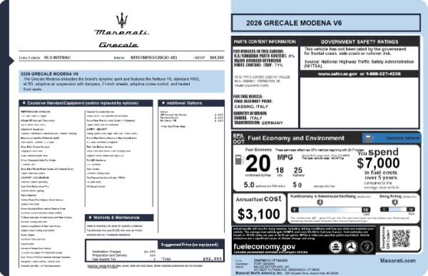 New 2026 Maserati Grecale Modena V6 for sale $92,055 at Alfa Romeo of Westport in Westport CT 06880 24