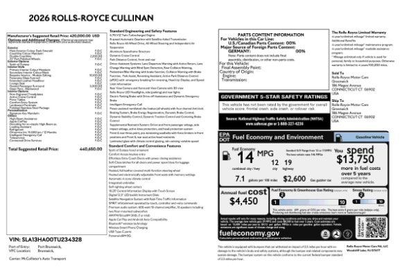 Used 2026 Rolls-Royce Cullinan for sale $425,900 at Alfa Romeo of Westport in Westport CT 06880 9