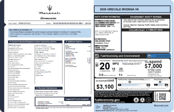 New 2026 Maserati Grecale Modena V6 for sale $96,295 at Alfa Romeo of Westport in Westport CT 06880 25