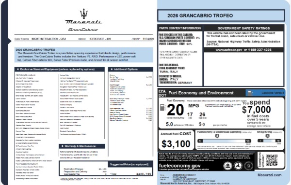 New 2026 Maserati GranCabrio Trofeo for sale $200,785 at Alfa Romeo of Westport in Westport CT 06880 23