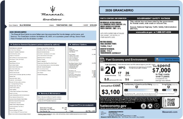 New 2026 Maserati GranCabrio for sale $178,105 at Alfa Romeo of Westport in Westport CT 06880 25