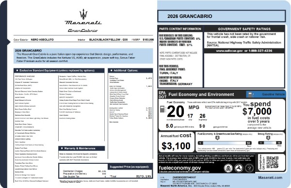 New 2026 Maserati GranCabrio for sale $173,195 at Alfa Romeo of Westport in Westport CT 06880 23
