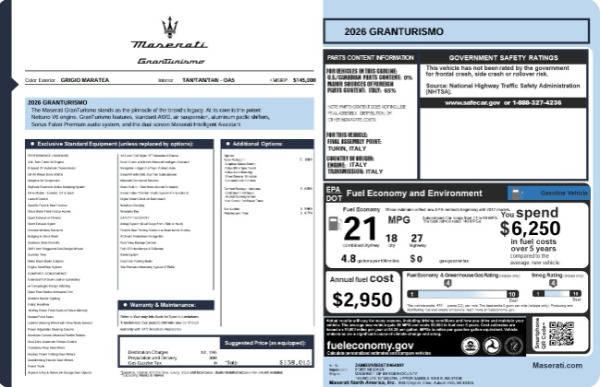 New 2026 Maserati GranTurismo for sale $158,015 at Alfa Romeo of Westport in Westport CT 06880 22