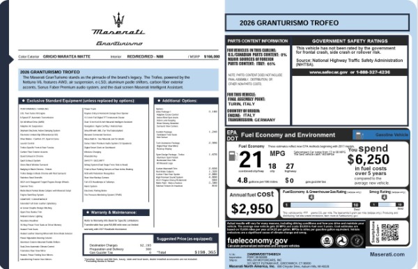 New 2026 Maserati GranTurismo Trofeo for sale $198,365 at Alfa Romeo of Westport in Westport CT 06880 23