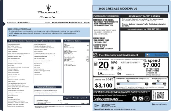 New 2026 Maserati Grecale Modena V6 for sale $96,295 at Alfa Romeo of Westport in Westport CT 06880 25