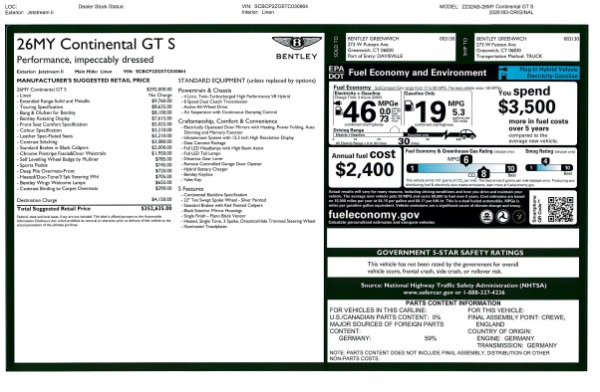 New 2026 Bentley Continental GT for sale $352,635 at Alfa Romeo of Westport in Westport CT 06880 24