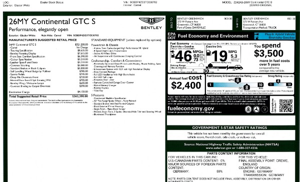 New 2026 Bentley Continental GTC for sale $363,390 at Alfa Romeo of Westport in Westport CT 06880 10