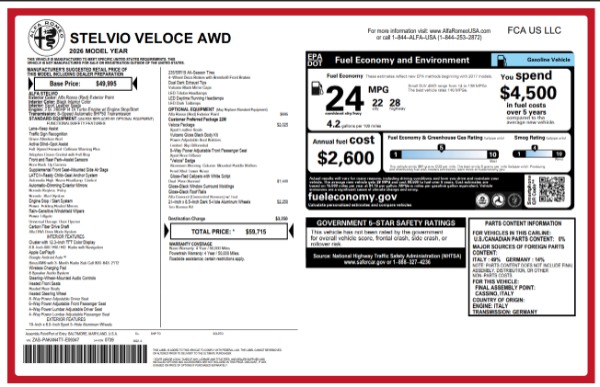 New 2026 Alfa Romeo Stelvio for sale $59,715 at Alfa Romeo of Westport in Westport CT 06880 25