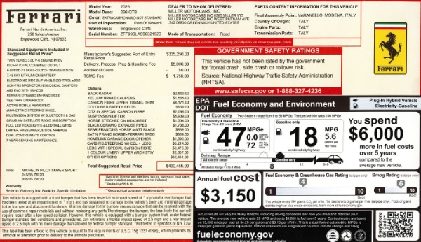 Used 2025 Ferrari 296 GTB for sale $359,900 at Alfa Romeo of Westport in Westport CT 06880 2