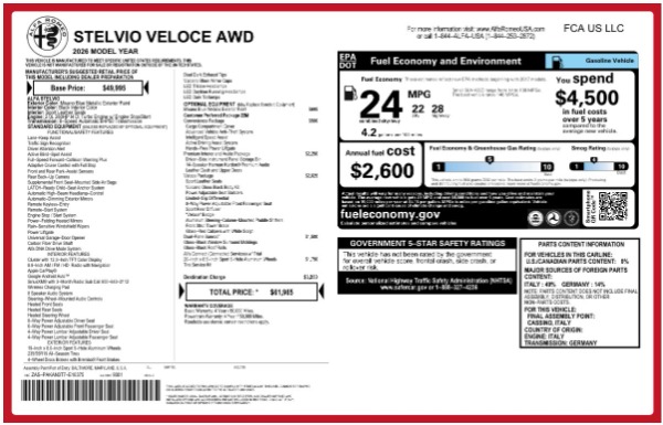 New 2026 Alfa Romeo Stelvio Veloce for sale $60,694 at Alfa Romeo of Westport in Westport CT 06880 26