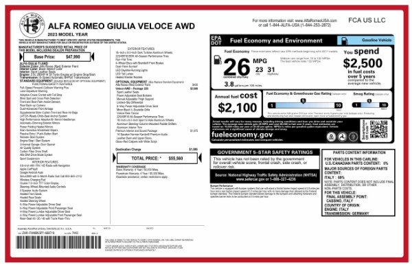 Used 2023 Alfa Romeo Giulia Veloce for sale $33,900 at Alfa Romeo of Westport in Westport CT 06880 24