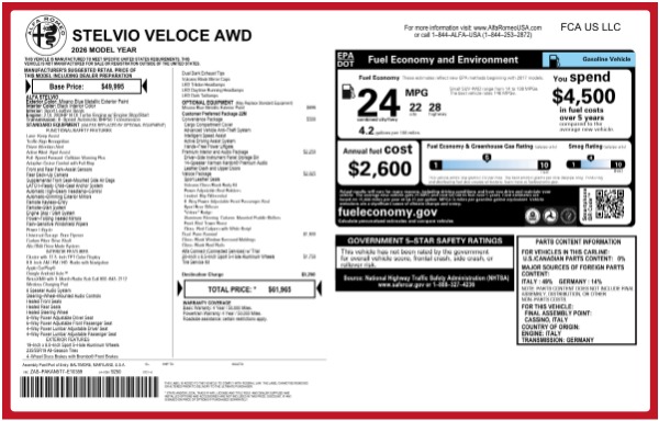 New 2026 Alfa Romeo Stelvio Veloce for sale $61,965 at Alfa Romeo of Westport in Westport CT 06880 26