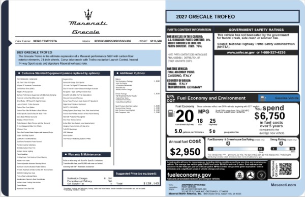 New 2027 Maserati Grecale Trofeo for sale $128,145 at Alfa Romeo of Westport in Westport CT 06880 27