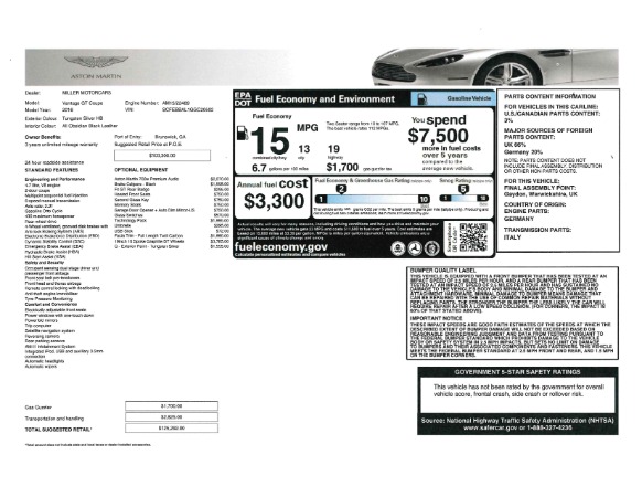 Used 2016 Aston Martin V8 Vantage GT Coupe for sale Sold at Alfa Romeo of Westport in Westport CT 06880 18